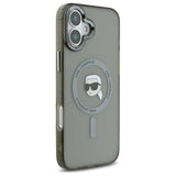Husa pentru iPhone 16 Plus, Karl Lagerfeld IML MagSafe (KLHMP16MHLSKIK), negru
