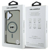 Husa pentru iPhone 16 Plus, Karl Lagerfeld IML MagSafe (KLHMP16MHLSKIK), negru