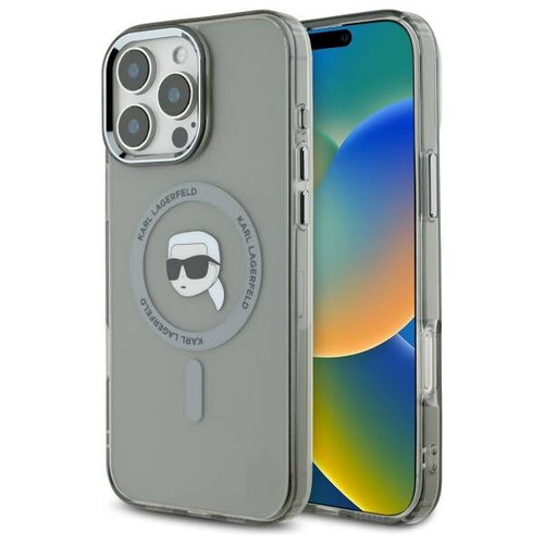 Husa pentru iPhone 16 Pro, Karl Lagerfeld IML MagSafe (KLHMP16LHLSKIK), negru