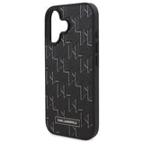 Husa pentru iPhone 16, Karl Lagerfeld Leather MagSafe (KLHMP16SPKHPORPK), negru