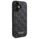 Husa pentru iPhone 16, Karl Lagerfeld Leather MagSafe (KLHMP16SPKHPORPK), negru