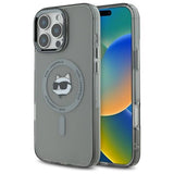 Husa pentru iPhone 16 Pro, Karl Lagerfeld IML MagSafe (KLHMP16LHLSCHK), negru