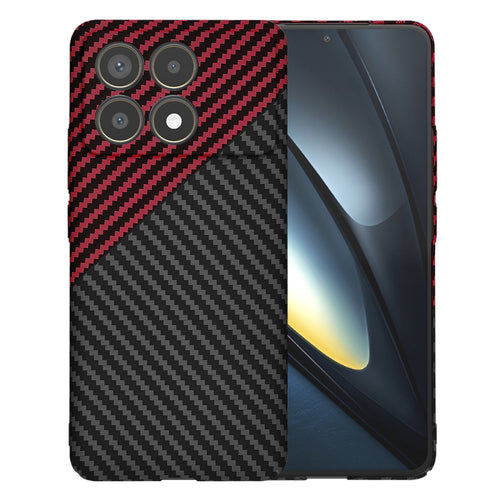Husa pentru Xiaomi POCO F6 Pro, Techsuit Carbonite FiberShell, rosu inchis