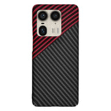 Husa pentru Motorola Edge 50 Ultra, Techsuit Carbonite FiberShell, rosu inchis