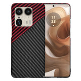 Husa pentru Motorola Edge 50 Ultra, Techsuit Carbonite FiberShell, rosu inchis