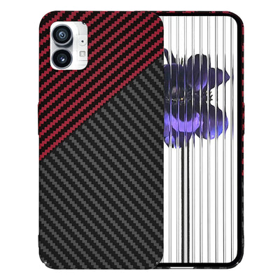 Husa pentru Nothing Phone (1), Techsuit Carbonite FiberShell, rosu inchis