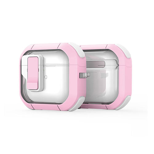 Husa casti pentru AirPods 4, Dux-Ducis, Pecn Series Case Pink, alb