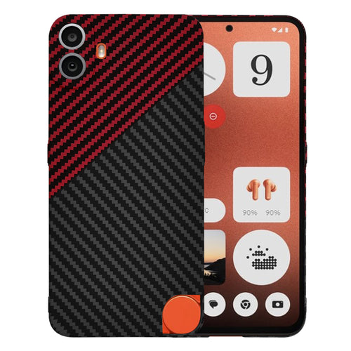 Husa pentru Nothing CMF Phone 1, Techsuit Carbonite FiberShell, rosu inchis