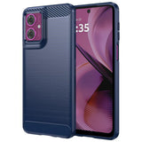 Husa pentru Motorola Moto G55, Techsuit Carbon Silicone, albastru
