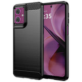 Husa pentru Motorola Moto G55, Techsuit Carbon Silicone, albastru