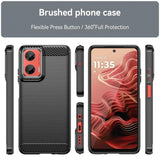 Husa pentru Motorola Moto G55, Techsuit Carbon Silicone, albastru