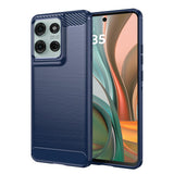 Husa pentru Motorola Moto G75, Techsuit Carbon Silicone, albastru