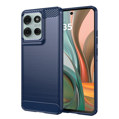 Husa pentru Motorola Moto G75, Techsuit Carbon Silicone, albastru