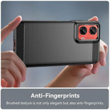 Husa pentru Motorola Moto G75, Techsuit Carbon Silicone, albastru