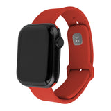 Curea pentru Apple Watch 6 44mm, Fixed Silicone Sporty Strap Set 35mm, rosu