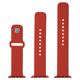 Curea pentru Apple Watch 6 44mm, Fixed Silicone Sporty Strap Set 35mm, rosu
