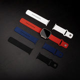 Curea pentru Apple Watch 6 44mm, Fixed Silicone Sporty Strap Set 35mm, rosu