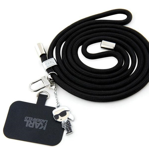 Karl Lagerfeld, Crossbody Cord (Klucnmsckik), Universal, Nylon, 150cm, Ikonik Negru