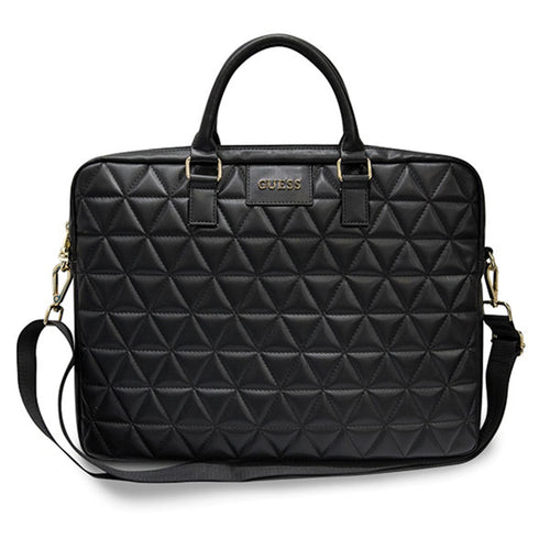Geanta laptop Guess Quilted (GUCB15QLBK), 15-16, Mosaique Pattern, Detasabil Curea de umar, Reglabil, negru