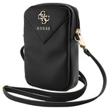 Guess Universal Phone Pouch Zip Triangle 4G (Guwbzpgstegk), Universal, reglabil Strap, Zip Closure, Negru