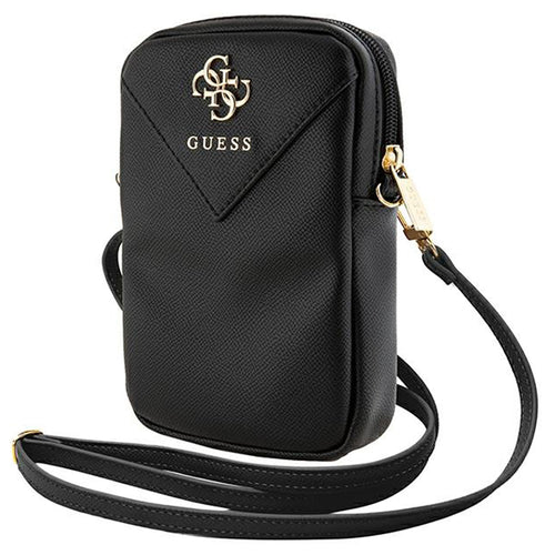 Guess Universal Phone Pouch Zip Triangle 4G (Guwbzpgstegk), Universal, reglabil Strap, Zip Closure, Negru
