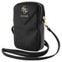 Guess Universal Phone Pouch Zip Triangle 4G (Guwbzpgstegk), Universal, reglabil Strap, Zip Closure, Negru