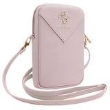 Guess Universal Phone Pouch Zip Triangle 4G (Guwbzpgstegp), Universal, reglabil Strap, Zip Closure, Roz