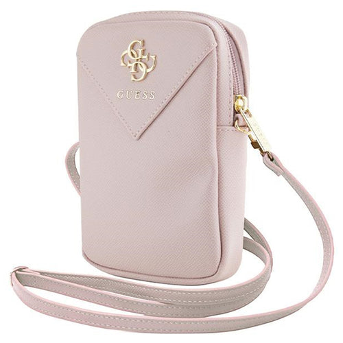 Guess Universal Phone Pouch Zip Triangle 4G (Guwbzpgstegp), Universal, reglabil Strap, Zip Closure, Roz