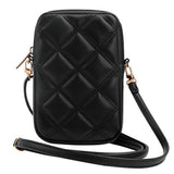 Guess Universal Phone Pouch Zip Quilted 4G (Guwbzpsqssgk), Universal, reglabil Strap, Zip Closure, Negru
