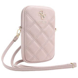 Guess Universal Phone Pouch Zip Quilted 4G (Guwbzpsqssgp), Universal, reglabil Strap, Zip Closure, Roz