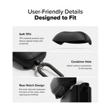 Husa casti pentru AirPods 4, Ringke, Protection Case Onyx Magnetic Non Slip Texture Carabiner Hole Warm, gri