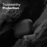 Husa casti pentru AirPods 4, Ringke, Protection Case Onyx Magnetic Non Slip Texture Carabiner Hole Warm, gri
