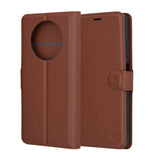 Husa pentru Realme 12x, Techsuit Leather Folio, maro