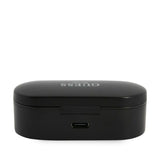 Casti wireless Guess (GUTWST31EK), Bluetooth 5.0, TWS, USB-C, cu Afisaj LED, Docking station, IPX4, negru