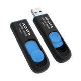 Adata Memory Stick (AUV128-64G-RBE), USB 3.2 Flashdrive, 64GB, 90/40MB/s, Black / Albastru