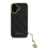 Husa pentru iPhone 16 Plus, Guess Hardcase 4G Charms Collection (GUHCP16MGF4GGR), negru