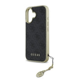 Husa pentru iPhone 16 Plus, Guess Hardcase 4G Charms Collection (GUHCP16MGF4GGR), negru