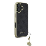Husa pentru iPhone 16 Plus, Guess Hardcase 4G Charms Collection (GUHCP16MGF4GGR), negru