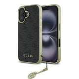 Husa pentru iPhone 16 Plus, Guess Hardcase 4G Charms Collection (GUHCP16MGF4GGR), negru