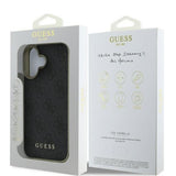 Husa pentru iPhone 16 Plus, Guess Hardcase 4G Charms Collection (GUHCP16MGF4GGR), negru