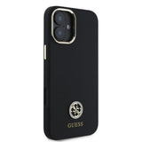 Husa pentru iPhone 16, Guess Silicone Logo Strass 4G (GUHCP16SM4DGPK), negru