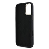 Husa pentru iPhone 16, Guess Silicone Logo Strass 4G (GUHCP16SM4DGPK), negru