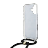 Husa pentru iPhone 16, Guess Crossbody Cord 4G Print (GUHCP16SHC4SEK), negru