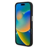 Husa pentru iPhone 16 Pro, Guess Silicone Script Metal Logo & Frame (GUHCP16LSMBSLK), negru