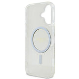 Husa pentru iPhone 16, Guess IML Glitter Circle MagSafe (GUHMP16SHFGERET), transparenta