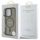 Husa pentru iPhone 16 Pro, Guess IML Glitter Circle MagSafe (GUHMP16LHFGEREK), negru