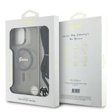 Husa pentru iPhone 16 Pro, Guess IML Crossbody Cord Script MagSafe (GUHMP16LHCTSGNSK), negru