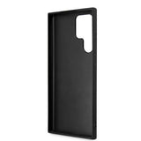 Husa pentru Samsung Galaxy S24 Ultra, Guess Leather 4G Metal Logo (GUHCS24L4GMGGR), negru