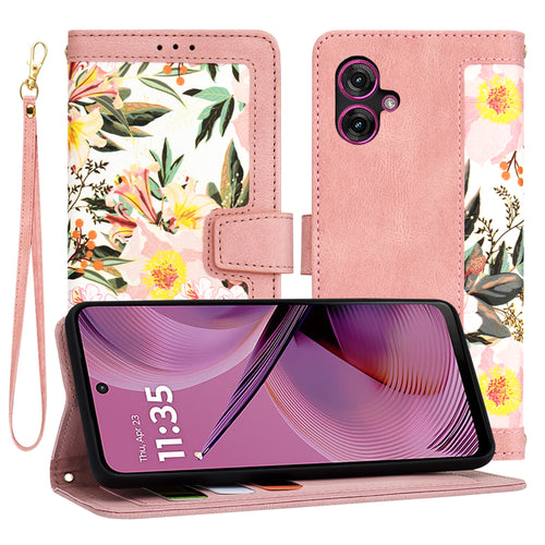 Husa pentru Motorola Moto G55, Techsuit FlipCraft, roz