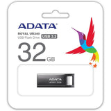 Adata Memory Stick (Aroy-UR340-32GBK), USB 3.2 Flashdrive, 32GB, 100MB/s, Metallic Negru